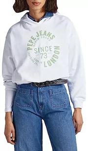 Pepe Jeans Damska bluza z kapturem Alexandra, Biały (biały), XL - Bluzy damskie - miniaturka - grafika 1