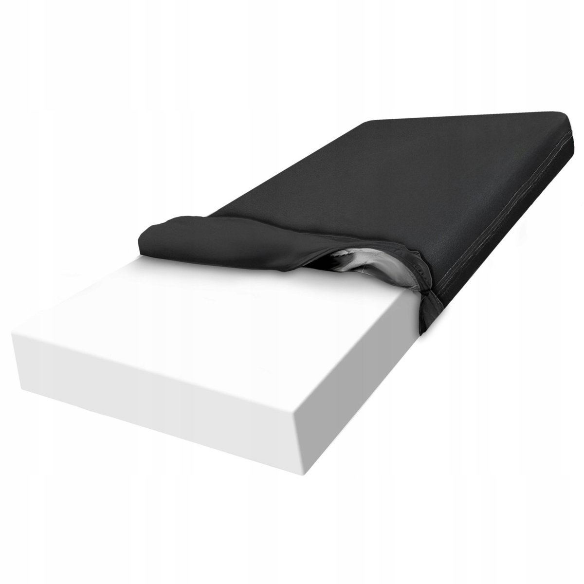Materac 80x200 z pianki antyalergicznej miękkiej czarny pokrowiec H2 21 cm