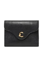 Portfele - Coccinelle Mały Portfel Damski TBN Coccinelle C-ME Lizard E2 TBN 11 F0 01 Czarny - miniaturka - grafika 1