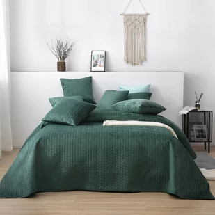 Narzuta 240 x 260 Pikowana Velvet Moxie Butelkowy - Narzuty - miniaturka - grafika 1