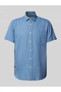 Koszula casulowa o kroju regular fit z mieszanki lnu i bawełny z kieszenią na piersi - camel active - Koszule męskie - miniaturka - grafika 1