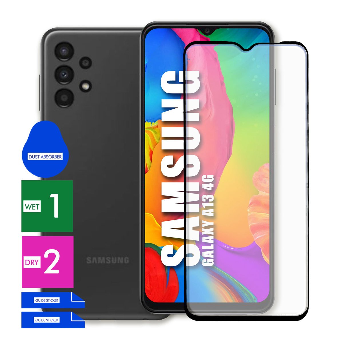 SZKŁO OCHRONNE DO SAMSUNG GALAXY A13 4G HARTOWANE 9H PEŁNE CAŁY EKRAN 5D