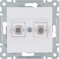 Gniazdka elektryczne - Hager Polo LUMINA2 Złącze podwójne typu F biały WL3260 WL3260 - miniaturka - grafika 1
