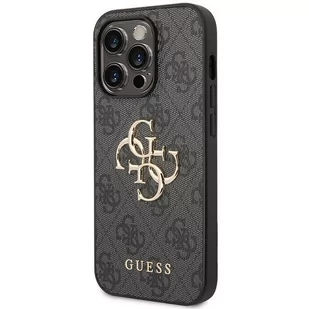 Guess GUHCP15X4GMGGR iPhone 15 Pro Max 6.7" szary/grey hardcase 4G Big Metal Logo - Etui i futerały do telefonów - miniaturka - grafika 2