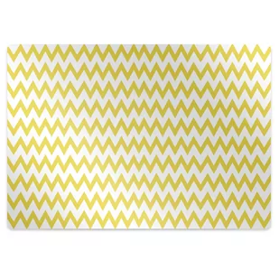Mata pod fotel biurowy Żółte zygzaki 140x100 cm - Podnóżki, podpórki, podkładki - miniaturka - grafika 1