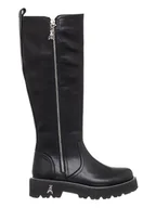 Kozaki damskie - Patrizia Pepe Skórzane kozaki w kolorze czarnym - miniaturka - grafika 1