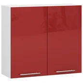 Meble kuchenne - WISZĄCA SZAFKA KUCHENNA OLIWIA W 80cm BIAŁA-CZERWONY POŁYSK H720 - miniaturka - grafika 1