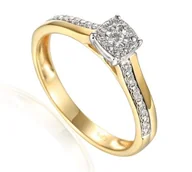 Pierścionki - Pierścionek AU 585 z diamentami R71614 YW - miniaturka - grafika 1