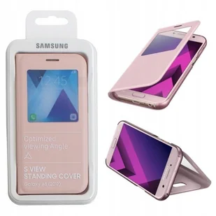 Samsung Pokrowiec na telefon S-View pro Galaxy A5 2017 EF-CA520P) EF-CA520PPEGWW) Różowe - Etui i futerały do telefonów - miniaturka - grafika 2