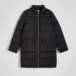 Reserved - Pikowany płaszcz light padded - Czarny - Płaszcze damskie - miniaturka - grafika 1