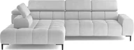Narożniki - DomoHome narożnik PLAZA-L tkanina SOLAR narożnik z wygodnym, puszystym oparciem / długi fotel lewy / styl industrialny / kształt L lewy 300x99x216 cm BIAŁY - miniaturka - grafika 1