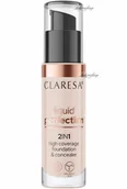 Podkłady do twarzy - CLARESA - LIQUID PERFECTION 2IN1 - HIGH COVERAGE FOUNDATION & CONCEALER - 2w1 płynny korektor i podkład kryjacy z kwasem hialuronowym - 34 g - 103 - COOL - miniaturka - grafika 1
