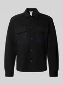 Kurtki męskie - Kurtka koszulowa o kroju regular fit z mieszanki bawełny z kieszeniami na piersi - miniaturka - grafika 1