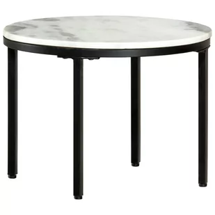 vidaXL vidaXL Stolik kawowy, biało-czarny, 50 cm, prawdziwy marmur - Ławy i stoliki kawowe - miniaturka - grafika 1