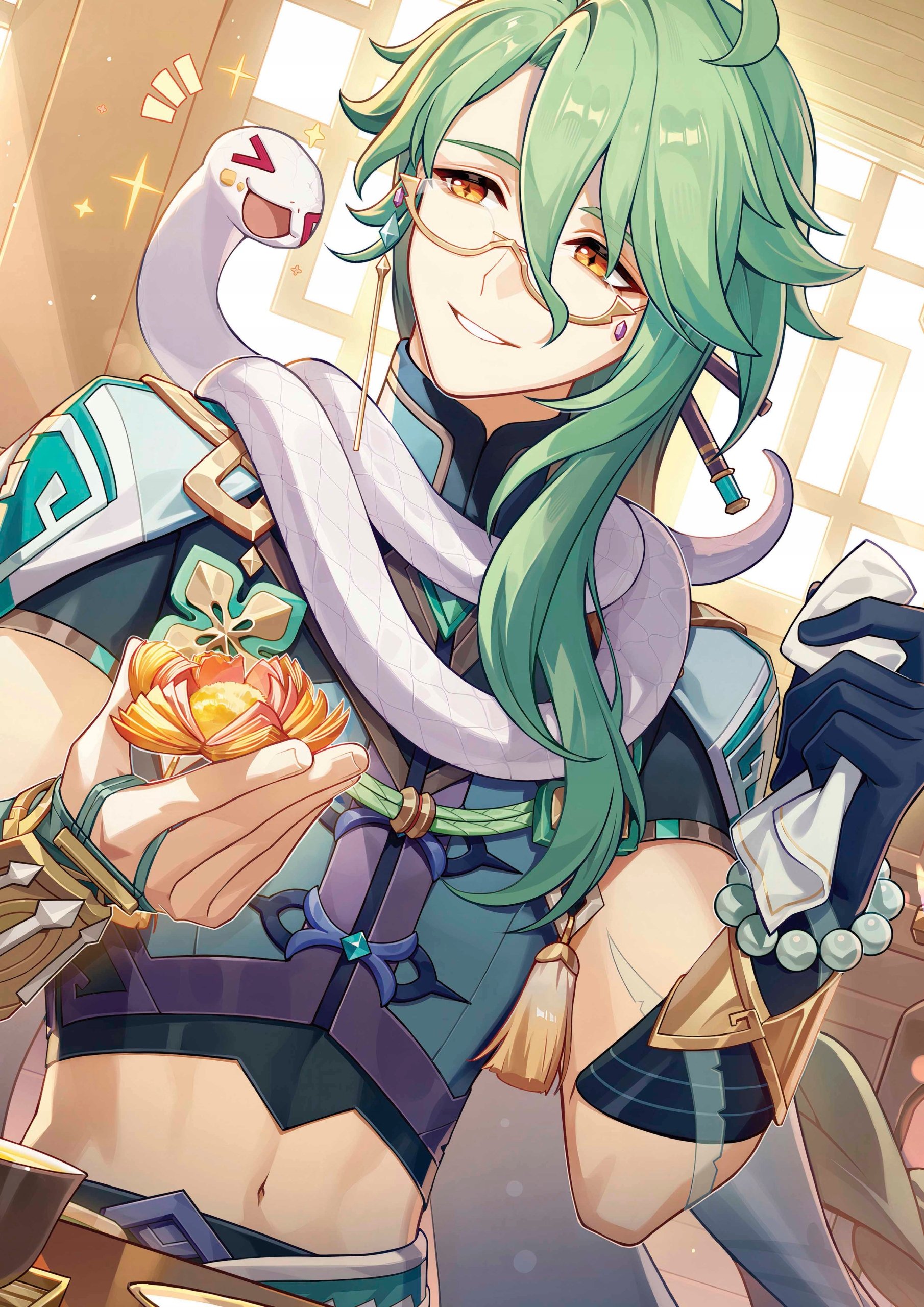 Plakat A3 Genshin Impact Anime Gra Baizhu