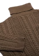 Swetry damskie - piano Damski sweter z golfem, modny sweter jasnobrązowy, rozmiar XS/S, jasnobrązowy, XS - miniaturka - grafika 1