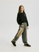 Spodnie i spodenki dla dziewczynek - Reserved - Jeansy Skater - granatowy - miniaturka - grafika 1