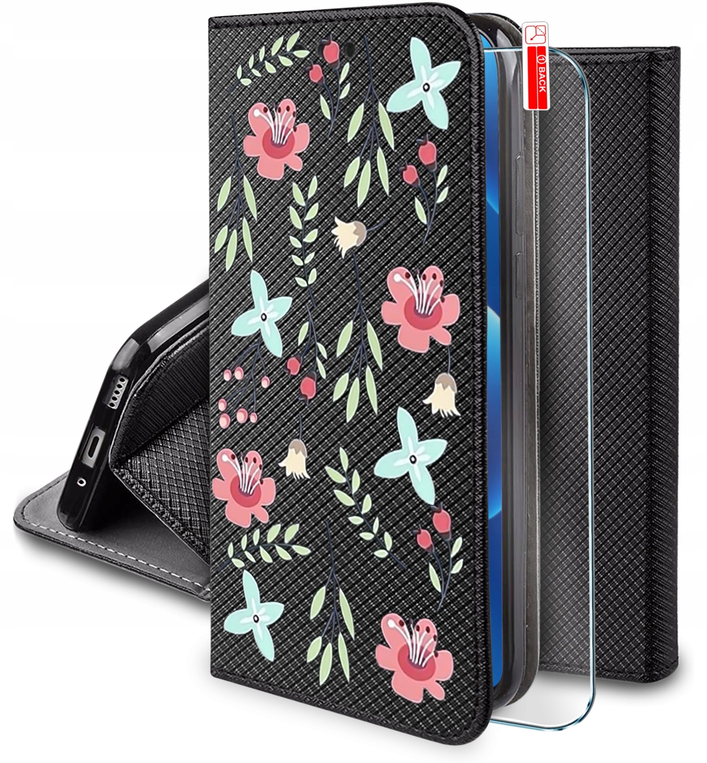 krainaGSM Etui Do Xiaomi 17 Magnet Wzory Case Portfel + Szkło 9H
