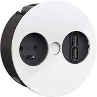 Gniazdka elektryczne - Bachmann Gniazdo Twist 1x230V + ładowarka USB - biały mat - miniaturka - grafika 1