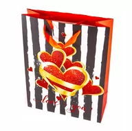 Opakowania i torebki na prezenty - Torebka Prezentowa Walentynki 30x39cm Różne Kolory - miniaturka - grafika 1