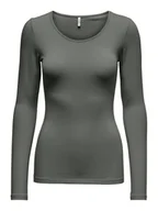 Bluzki damskie - ONLY Bluzka Live Love 15204712 Szary Stretch Fit - miniaturka - grafika 1