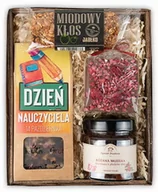 Zestawy upominkowe - Prezent dla nauczyciela kosz prezentowy z herbatą i konfiturą i innymi - miniaturka - grafika 1