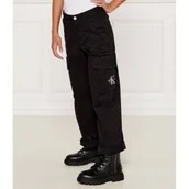 Spodnie sportowe damskie - Calvin Klein Jeans Spodnie cargo | Loose fit - miniaturka - grafika 1