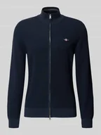 Swetry męskie - Kardigan z zamkiem błyskawicznym dwustronnym i wyhaftowanym logo - miniaturka - grafika 1