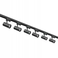 Lampy sufitowe - Zestaw szynowy 3 fazowy 6xLampa GU10 szyna 1m +szyna 2m łącznik Czarny - miniaturka - grafika 1
