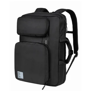 Torba na ramię - plecak na latopa 14" Jack Wolfskin NEW YORK 2IN1 FLIPBAG ultra black - ONE SIZE - Plecaki - miniaturka - grafika 1
