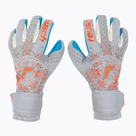 Piłka nożna - Rękawice bramkarskie Reusch Pure Contact Aqua vapor gray/shocking orange/aqua blue - miniaturka - grafika 1