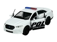 Samochody i pojazdy dla dzieci - WELLY FORD POLICE INTERCEPTOR BIAŁY 1:34 SAMOCHÓD NOWY METALOWY MODEL - miniaturka - grafika 1