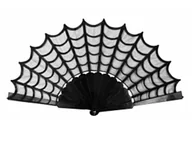 Dodatki do strojów karnawałowych - Wachlarz czarny z pajęczyną - 1 szt. - miniaturka - grafika 1