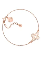 Bransoletki - Bransoletka Z Różowego Złota Z Ażurową Rozetką - miniaturka - grafika 1