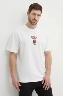 Koszulki męskie - Puma t-shirt bawełniany męski kolor beżowy z nadrukiem 624748 - grafika 1