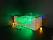 Wanny z hydromasażem - Zepehof Wanna z hydromasażem C-477-160 prostokątna 160cmx85cmx58cm WODOSPAD+STRUMYK LED chromoterapia z podgrzewaczem C-477-160-1 - miniaturka - grafika 1