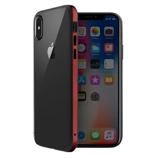 UNIQ UNIQ etui Valencia Clear iPhone Xs Max czerwony/crimson red UNIQ205RED - Etui i futerały do telefonów - miniaturka - grafika 1