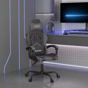Lumarko Obrotowy fotel gamingowy, czarno-szary, sztuczna skóra - Fotele gamingowe - miniaturka - grafika 1