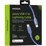 Kable USB - INNOSTYLE JAZZY KABEL USB-C LIGHTNING MFI SZYBKIEGO ŁADOWANIA DO IPHONE KEVLAR 1M NIEBIESKI - miniaturka - grafika 1