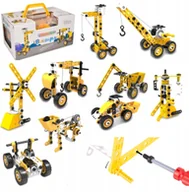 Klocki - Klocki konstrukcyjne 8w1 pojazdy edukacyjne zestaw walizka 100 el - miniaturka - grafika 1