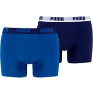 Bielizna sportowa męska - Bokserki męskie Puma Basic Boxer 2P niebieskie 521015001 420 - miniaturka - grafika 1