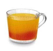 Filiżanki - Kubek szklany szeroki filiżanka w prążki Adrio 420ml Florina - miniaturka - grafika 1