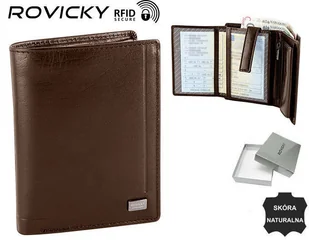 Duży, skórzany portfel męski bez zapięcia - Rovicky - Portfele - miniaturka - grafika 1