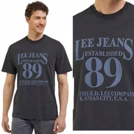 Koszulki męskie - Lee LOOSE TEE Washed Black BARDZO LUŹNY CZARNY T-SHIRT BAWEŁNA KOSZULKA L - miniaturka - grafika 1