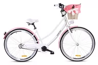 Rowery - Goetze, Rower Miejski Duo 28" 3 Biegi Biało Różowy, Kosz - miniaturka - grafika 1
