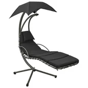 Huśtawki - vidaXL Lumarko Ogrodowa huśtawka, czarno-szara, 190x90x200 cm, tkanina 315785 - miniaturka - grafika 1