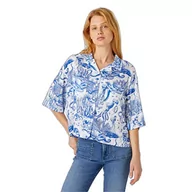 Koszule damskie - Wrangler Damska koszula wypoczynkowa, granatowa, rozmiar L, Nautical Blue, L - miniaturka - grafika 1