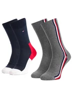Skarpetki męskie - Tommy Hilfiger Zestaw 2 par wysokich skarpet męskich 471010001 Granatowy - miniaturka - grafika 1