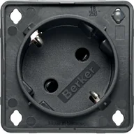 Gniazdka elektryczne - Berker Integro Berker Gniazdo SCHUKO 45° z dioda kontrolną, SNAP-IN 2 mm, antracyt, mat mechanizm - miniaturka - grafika 1