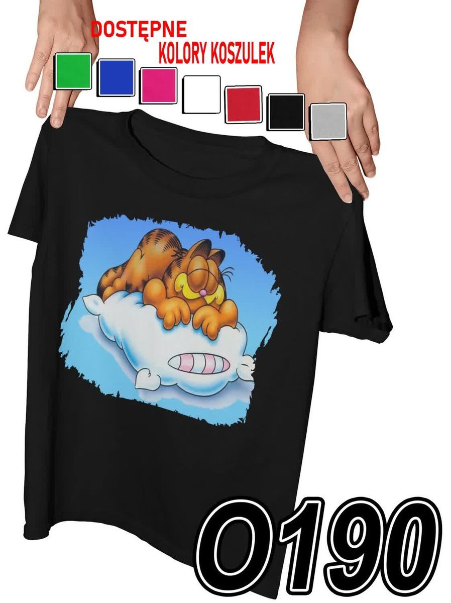 Koszulka Dziecięca Z Nadrukiem Kot Garfield Bajki Rudy - L 146-152